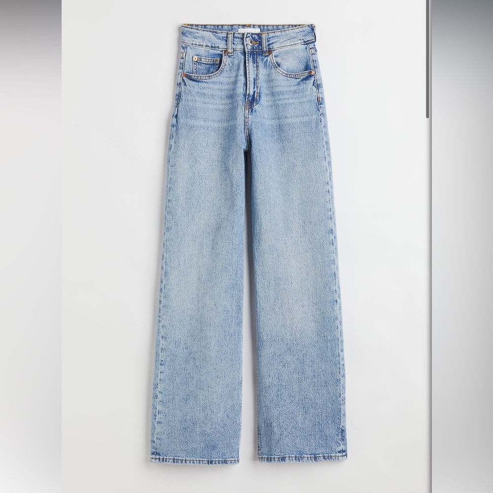 H&M High Rise Wide Leg Classic Blue Women's Jeans